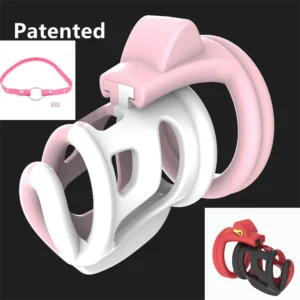 Male Chastity Cage With Belt Sissy Pink Lock  BDSM Device