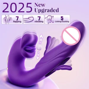 3In1 Rotating Vibrators GSpot Clitoral Dual Stimulator Waterproof For Women Tongue Licking Finger Sex Toys