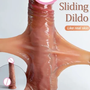 Realistic Dildos Skin Sliding Foreskin Testicles Dildo Penetration Anal Vaginal Stimulation Penis Dick