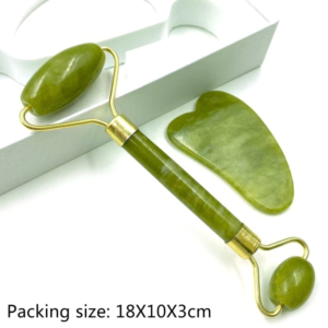 Nature Beauty Facial Jade Roller Skin Care Face Thin Massager+Body Neck Anti-Ageing Therapy Gua Sha Board Set