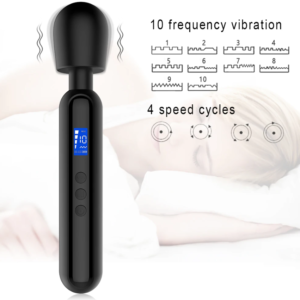 Multi functional massage stick LCD display timing vibrator silicone material 10 frequency 4-speed waterproof charging model