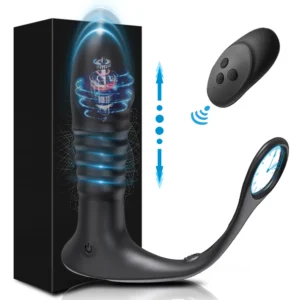 Prostate Massager Anal Vibrator Thrusting 9 Modes Penis Ring Anal Plug G Spot Massager Male Sex Toys for Men Women Couples Gay