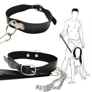 Bdsm Leather Collar With Leash Slave Bondage Restraints Neck Cuffs Collar Sex Toys For Men Women Adult Games Chastity‬ Sex Shop