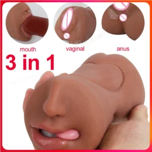 Sex Toys Masturbation For Men Deep Throat Artificial Real Pussy Oral Male Masturbator Blowjob Realistic 3 IN 1 Rubber Vagina