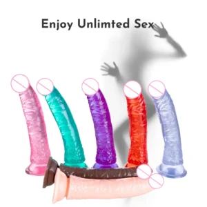 Colorful Simulated Dildos Transparent small penis simulation phallus Anal plug Adult suppliest female masturbator dildo sex toys