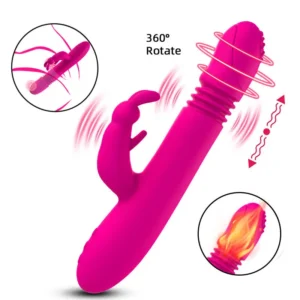Powerful Thrusting Vibrator Heating G Spot Dildo Rabbit Vibrator Clitoris Stimulator Female Masturbation Sex Toys for Woman